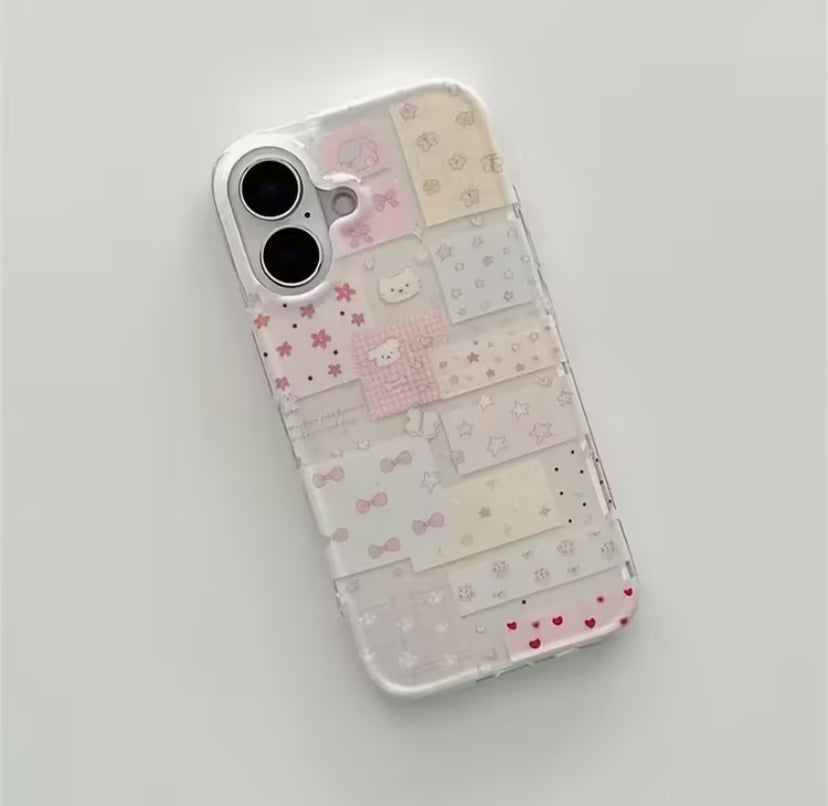 pastel grid phone case