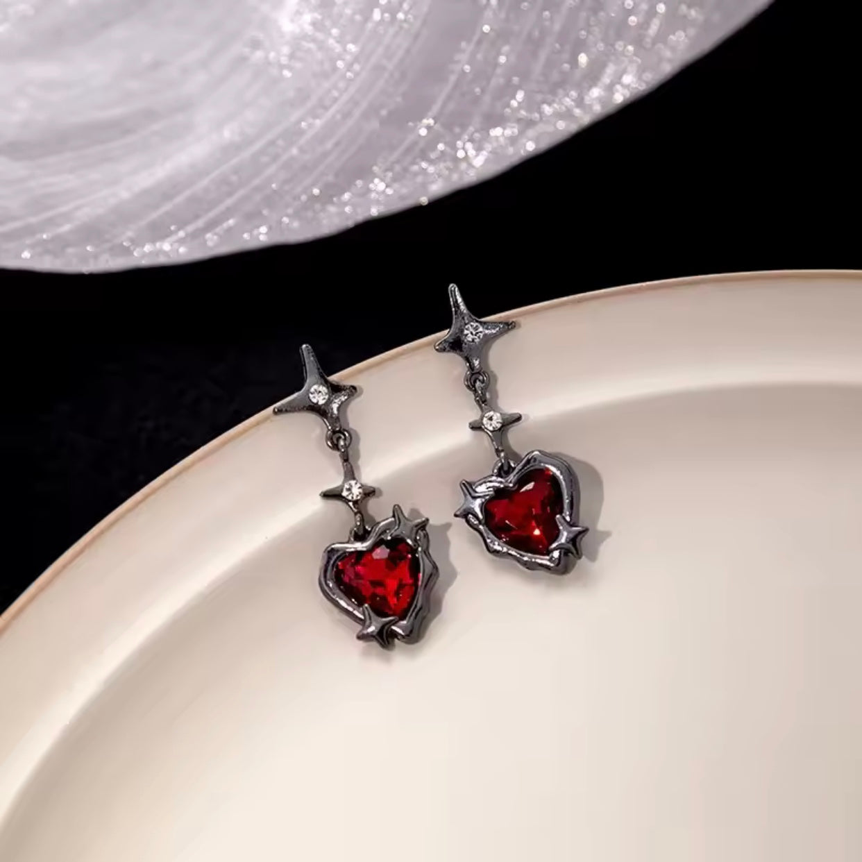 gothic heart earrings