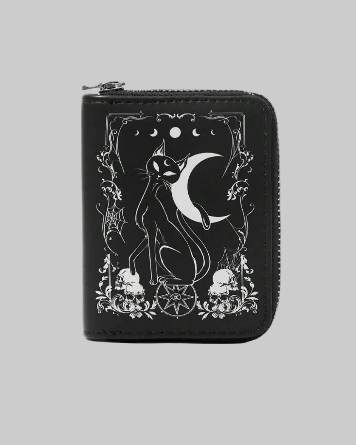 gothic cat n moon black wallet