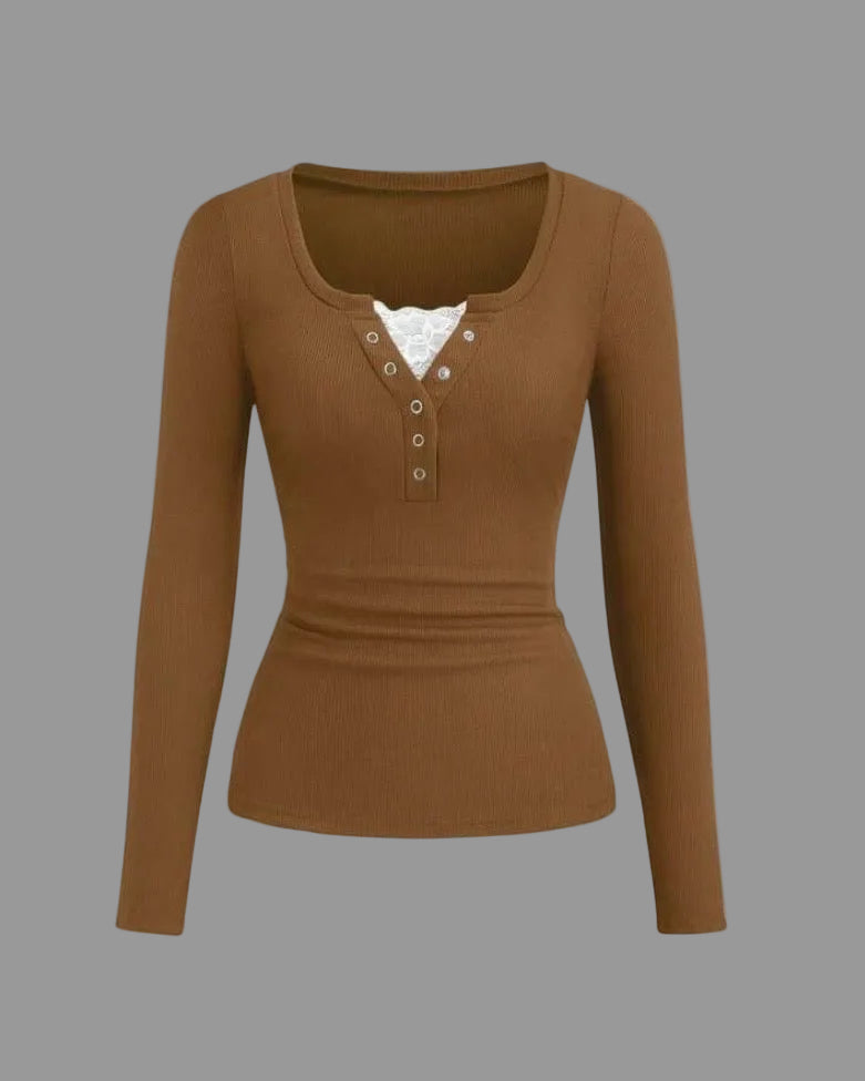 henley lace top