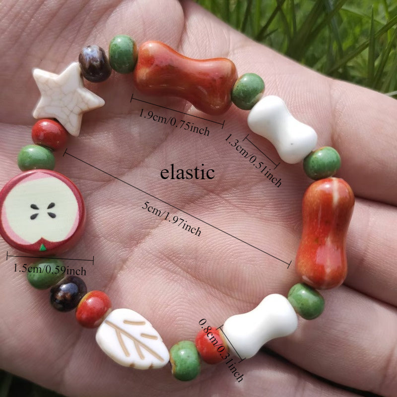 apple beaded bracelet
