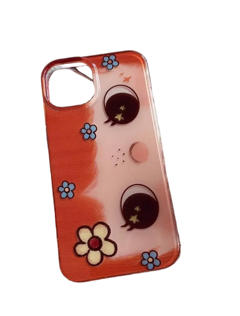 orange cartoon eye phone case