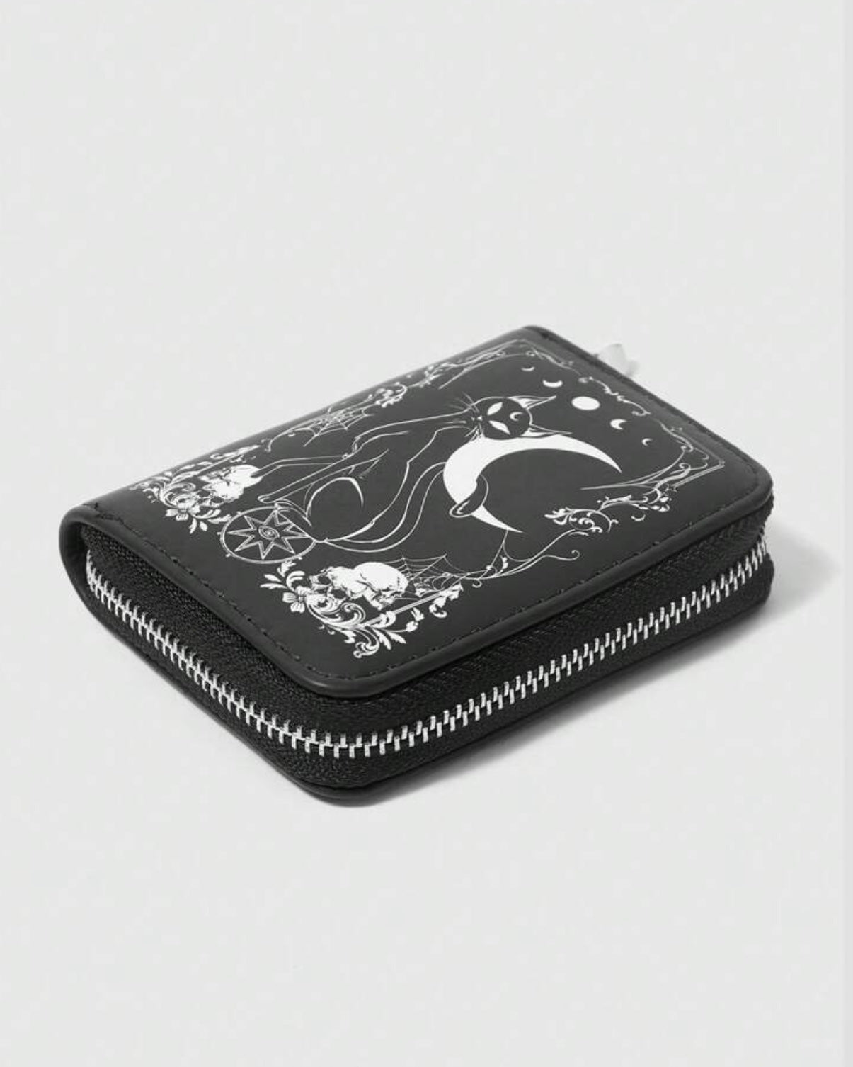 gothic cat n moon black wallet