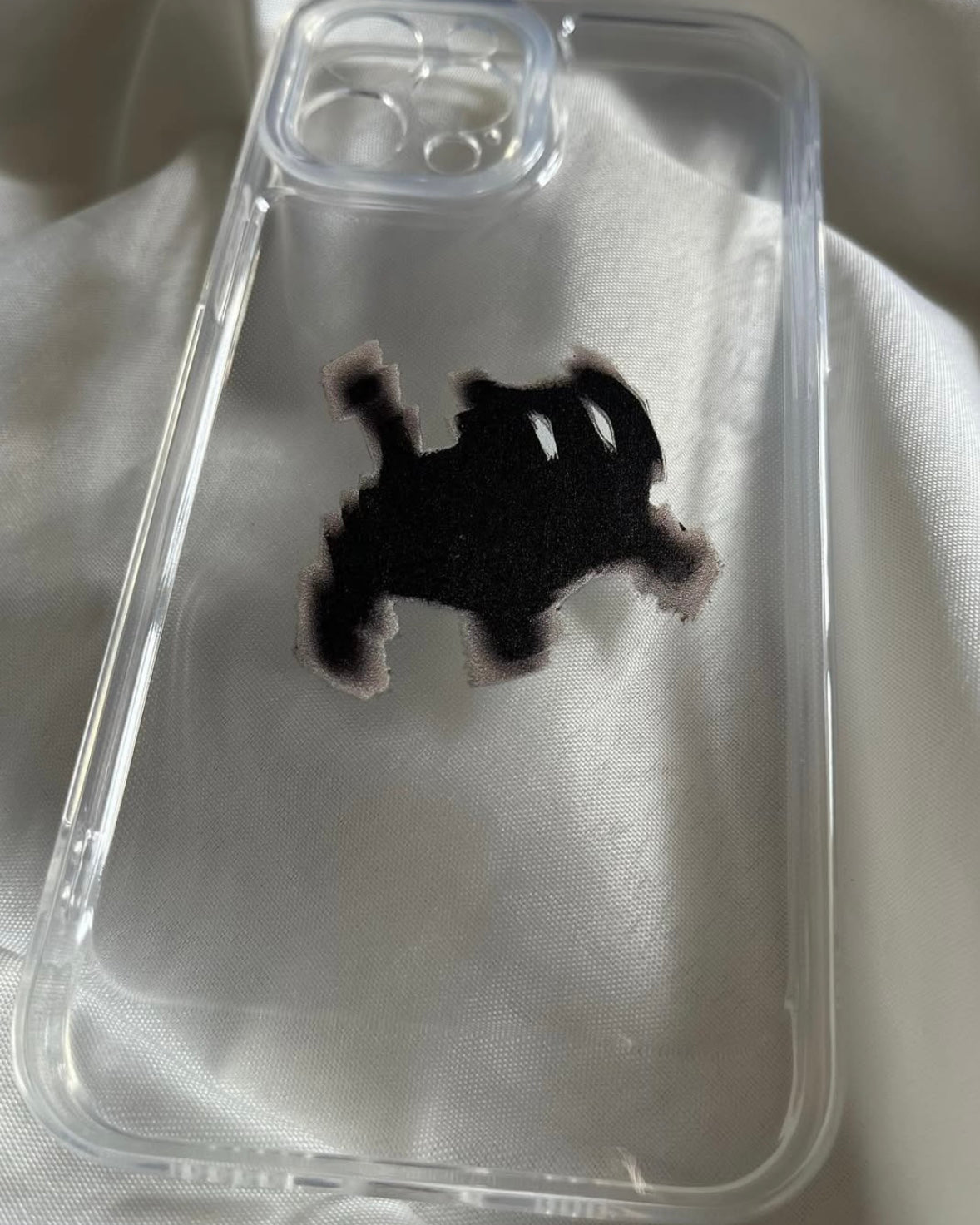 black cat clear phone case
