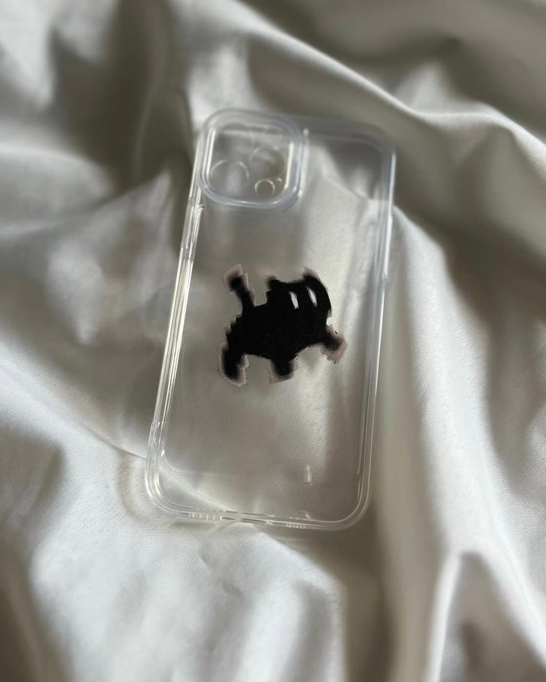 black cat clear phone case
