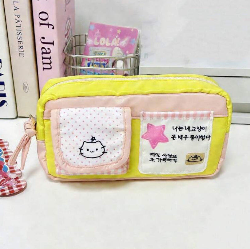 pastel plaid pencil case