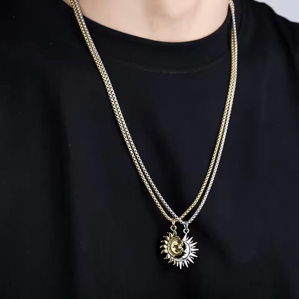 sun and moon necklace pair