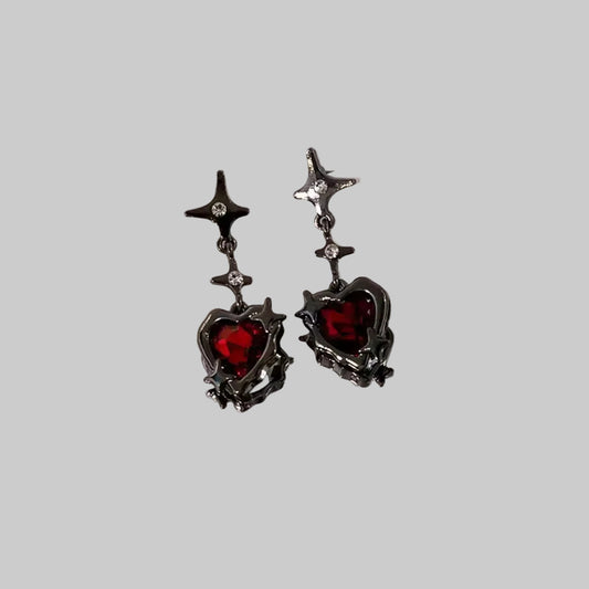 gothic heart earrings