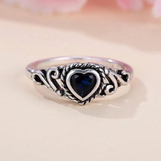 black heart ring