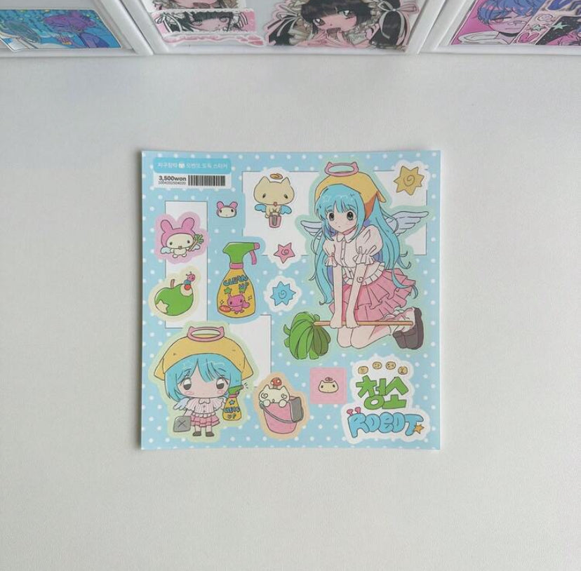 cartoon girly sticker sheet