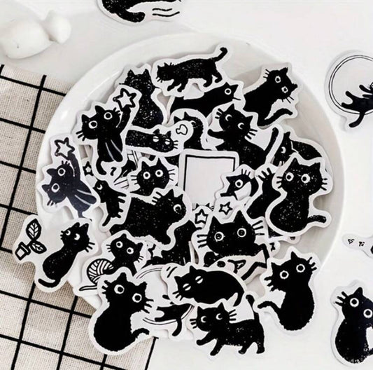 black cat sticker box