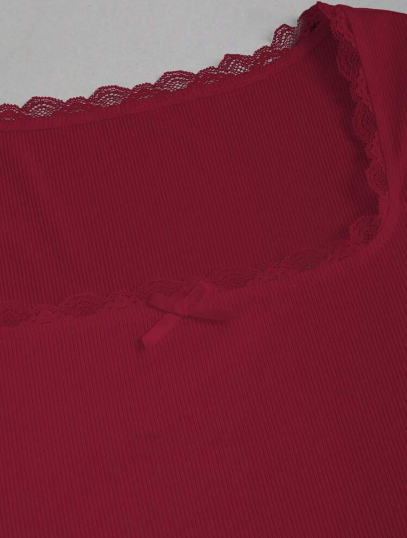maroon bow top