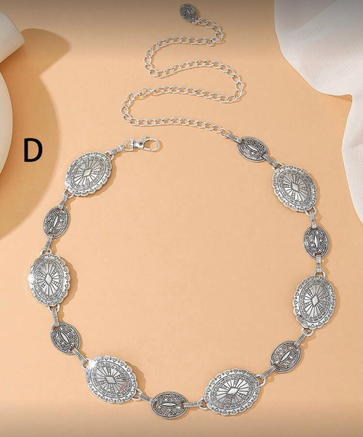 vintage silver waist chains/belts