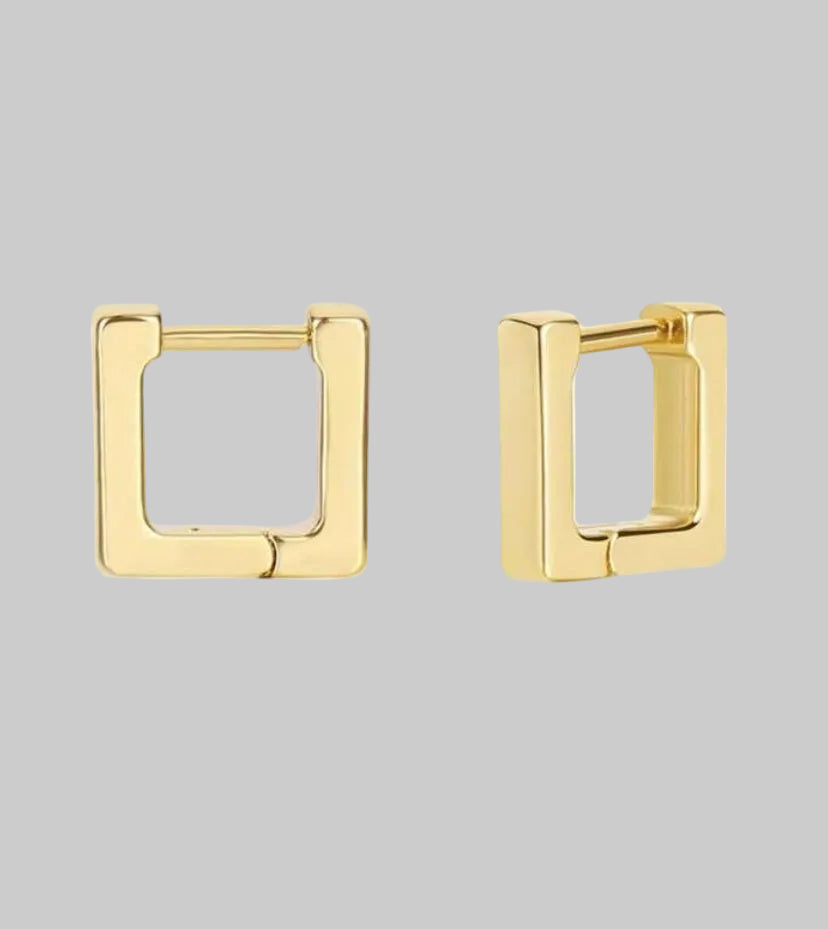 gold plated shapes hoops