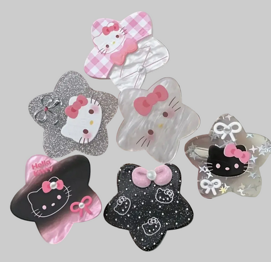 hello kitty star hair pins set