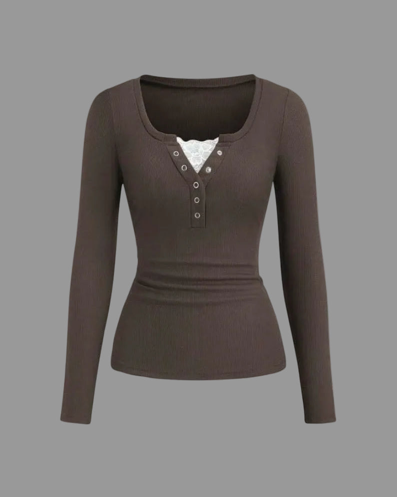 henley lace top