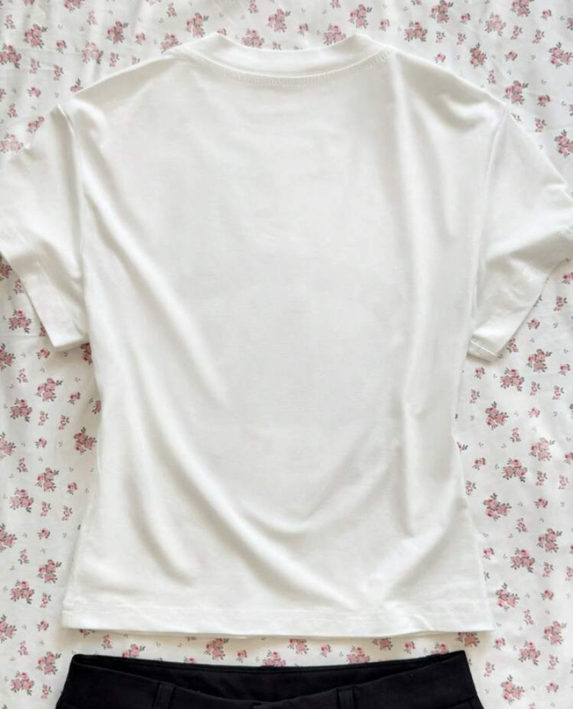 strawberry white top