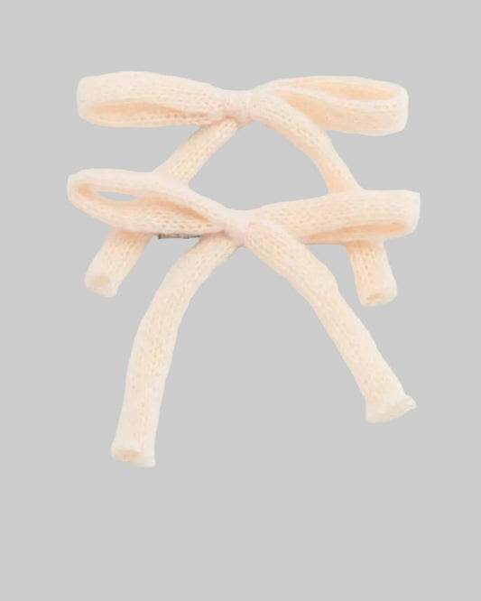 knit bow hair pins