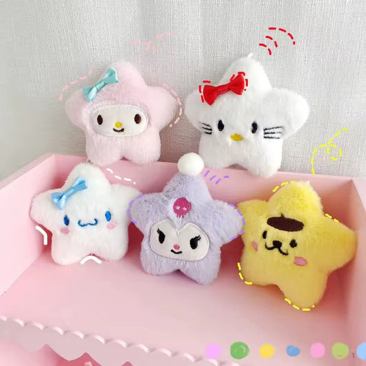 sanrio star plush keychain