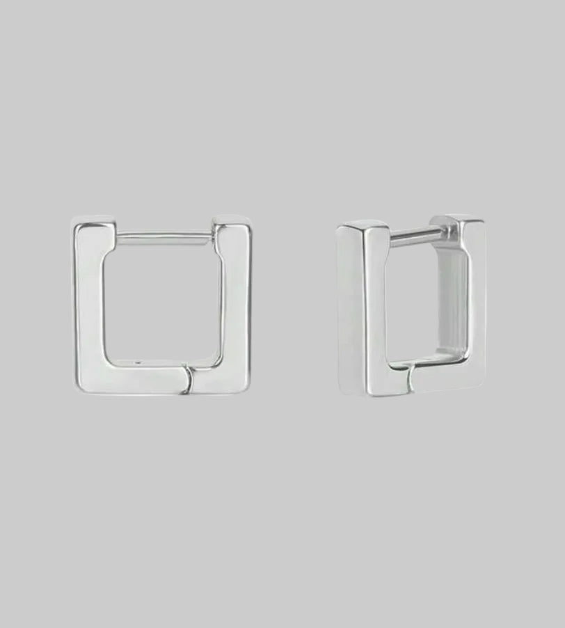 stainless steel silver shapes hoops