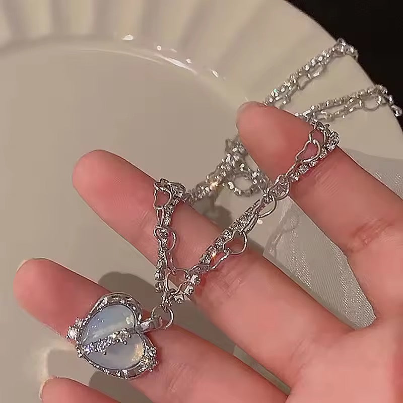 y2k heart necklace