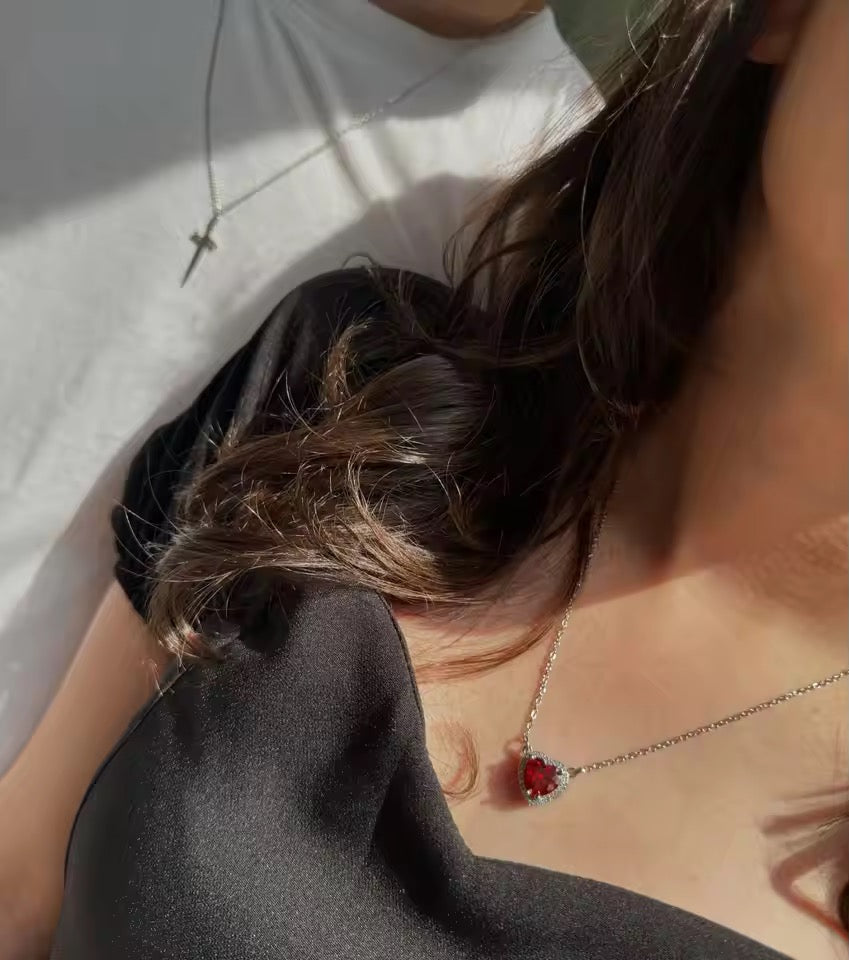 heart n sword matching necklace pair