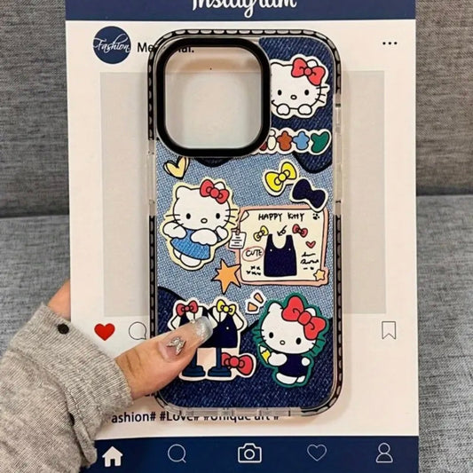 denim hello kitty phone case