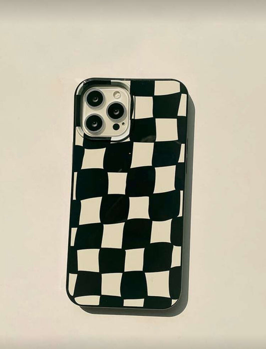 geometric black and white phone case
