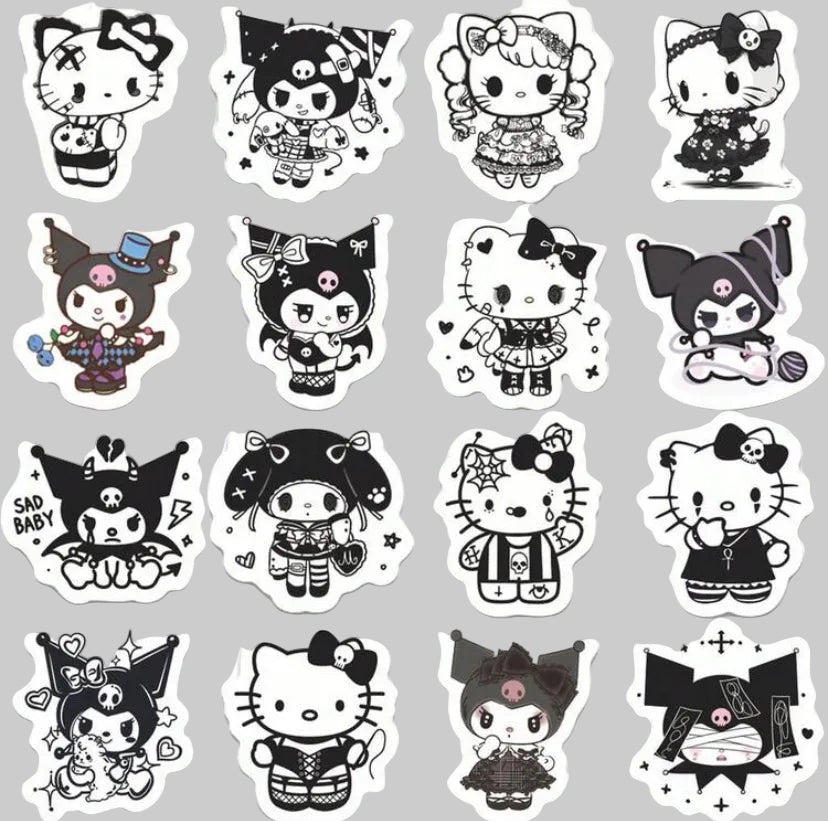 gothic sanrio sticker pack