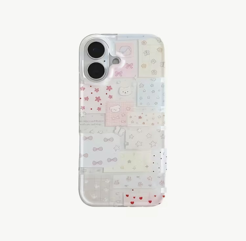 pastel grid phone case