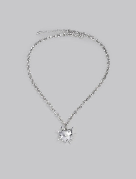 silver thorn heart pendant