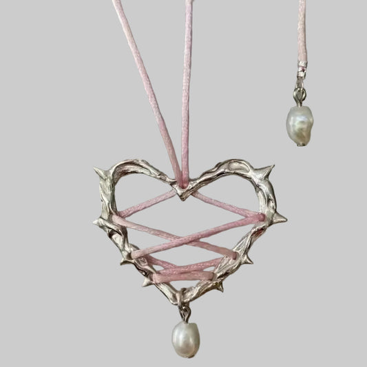 kpop bow heart necklace chocker