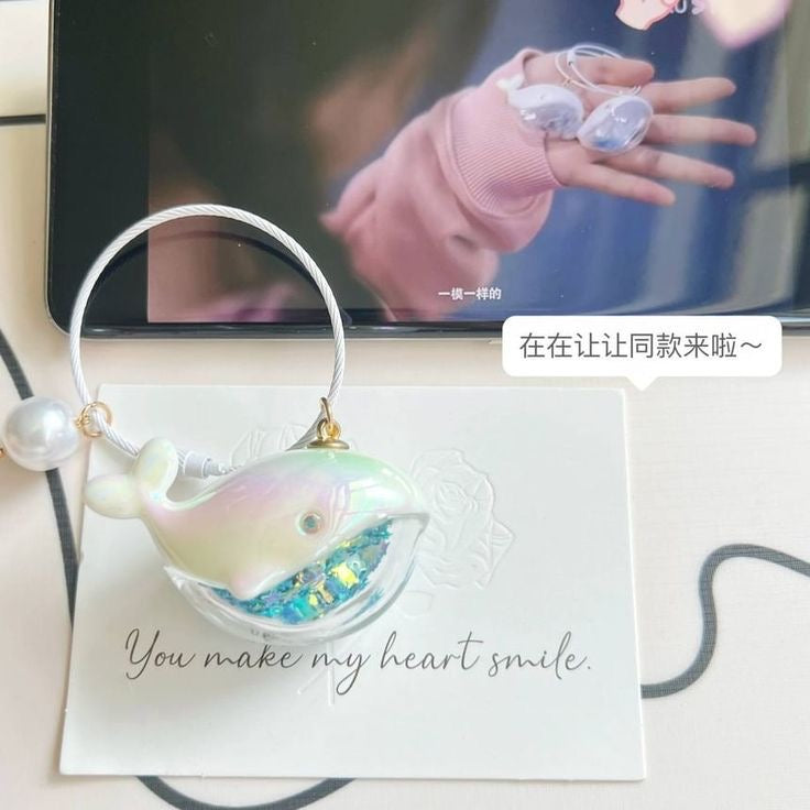 when i fly towards you - matching whale keychain