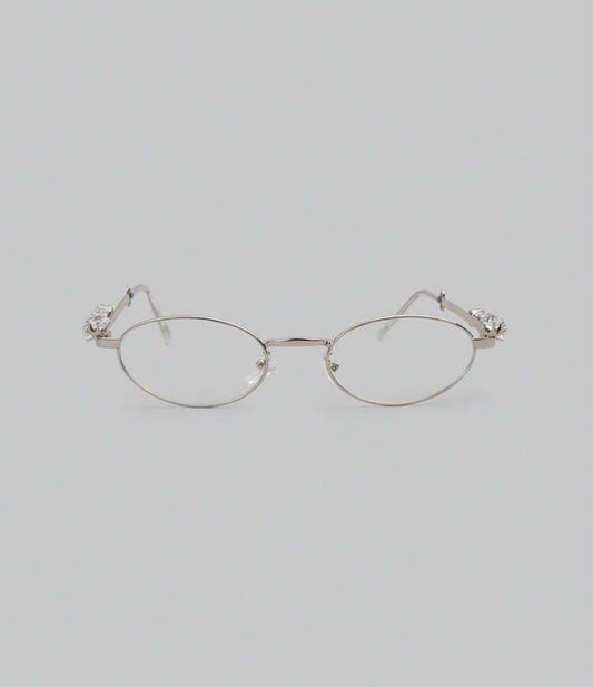oval rhinestone glasses frame