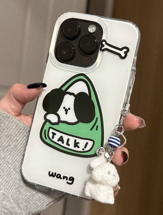 green white puppy case