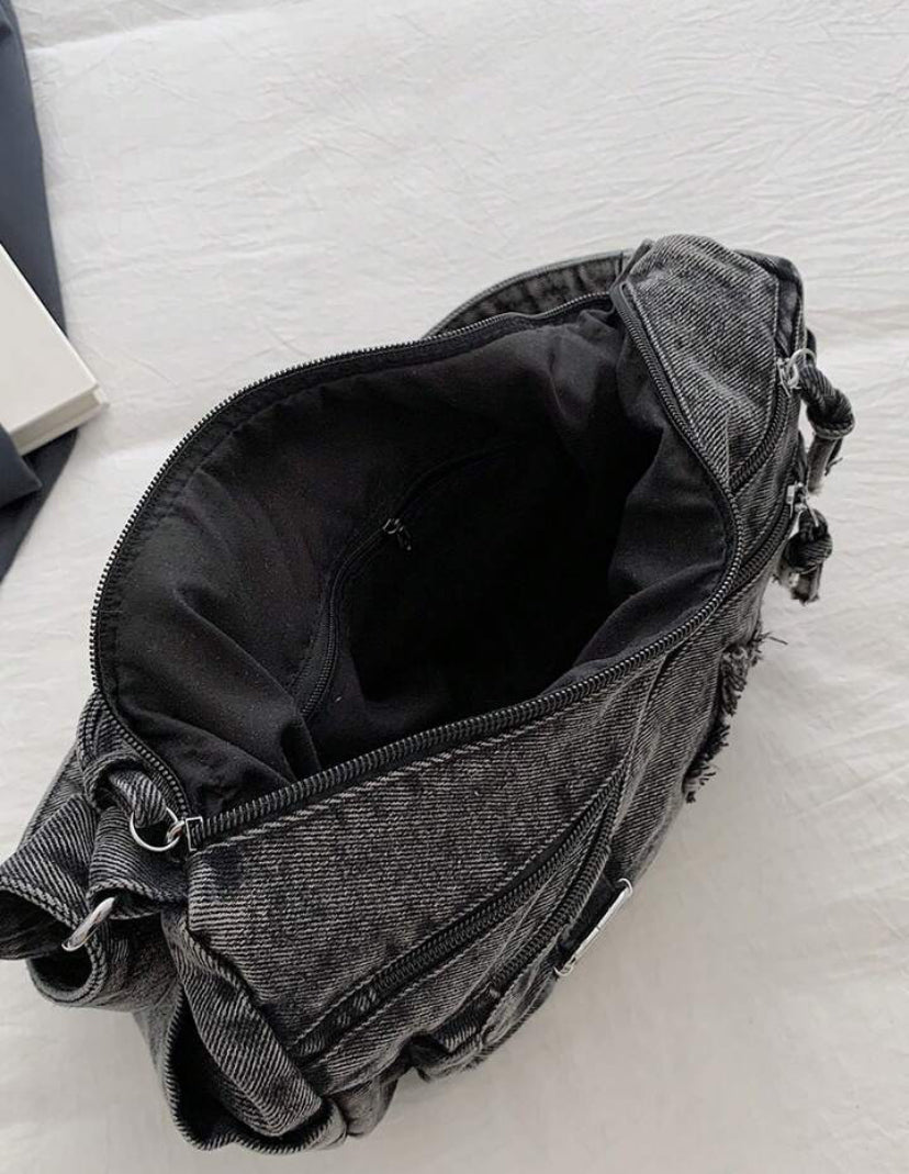 denim cargo bag