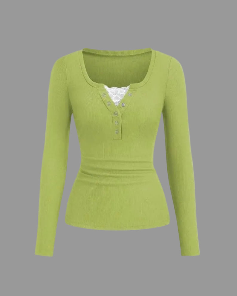 henley lace top
