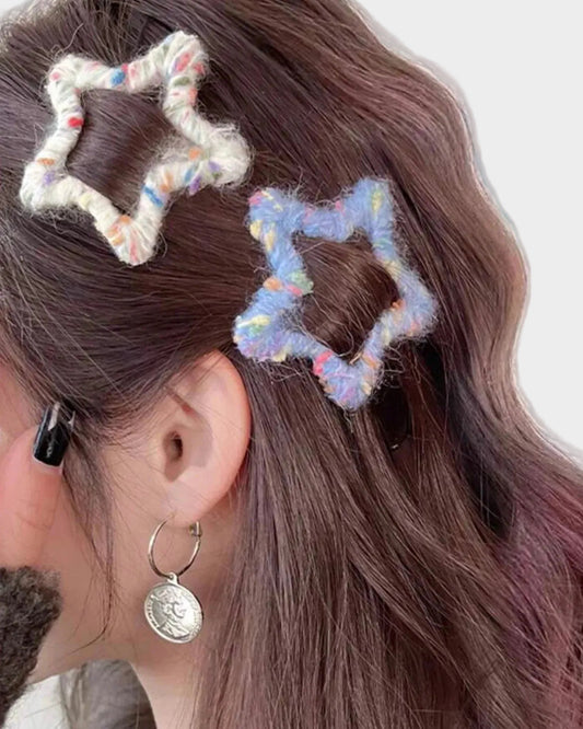 star knit hair pin