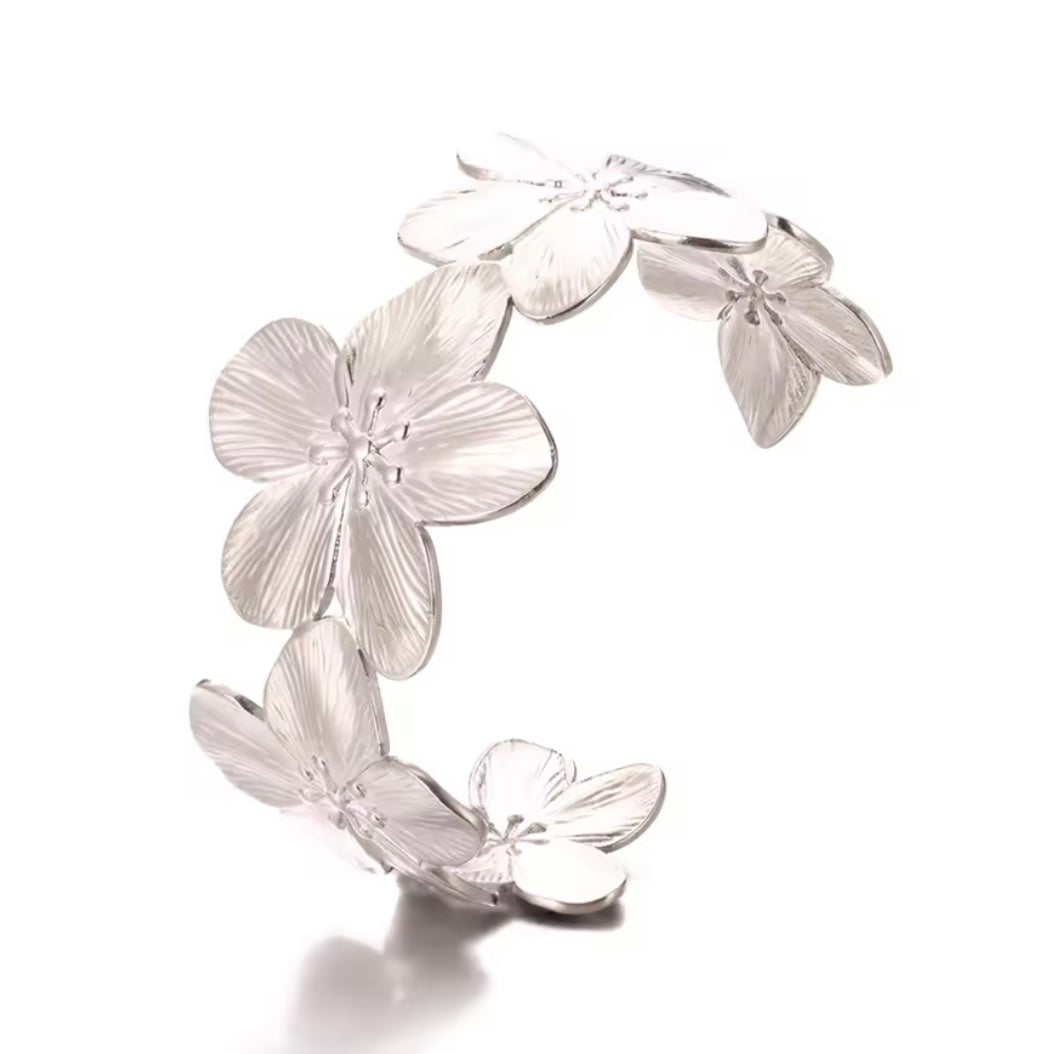 silver flower arm cuff