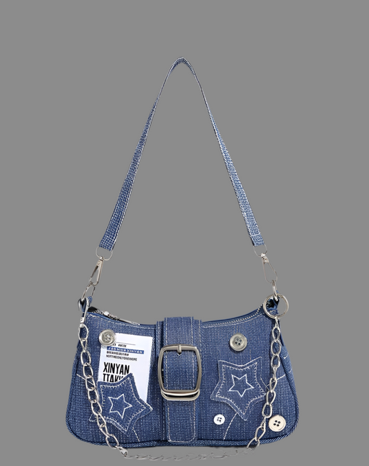 y2k blue stars handbag
