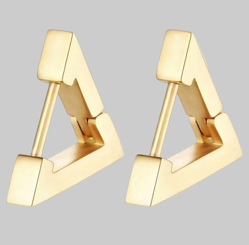 gold plated shapes hoops