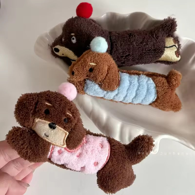 doggy plush hair pin
