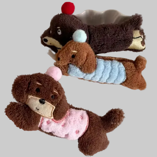 doggy plush hair pin