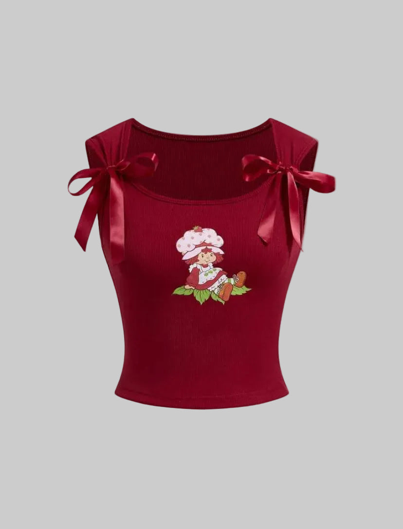 the strawberry shortcake ribbon tank top