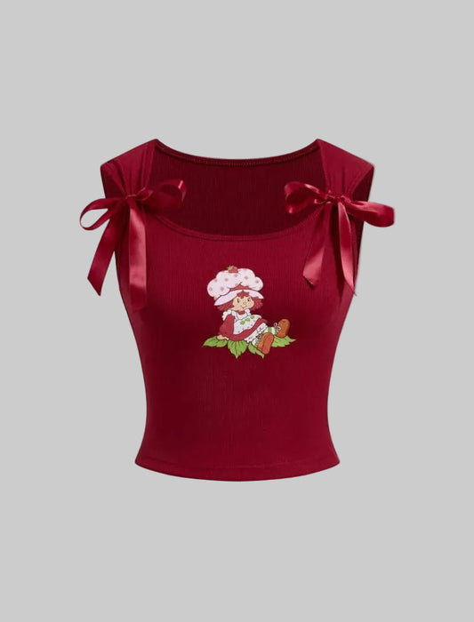 the strawberry shortcake ribbon tank top