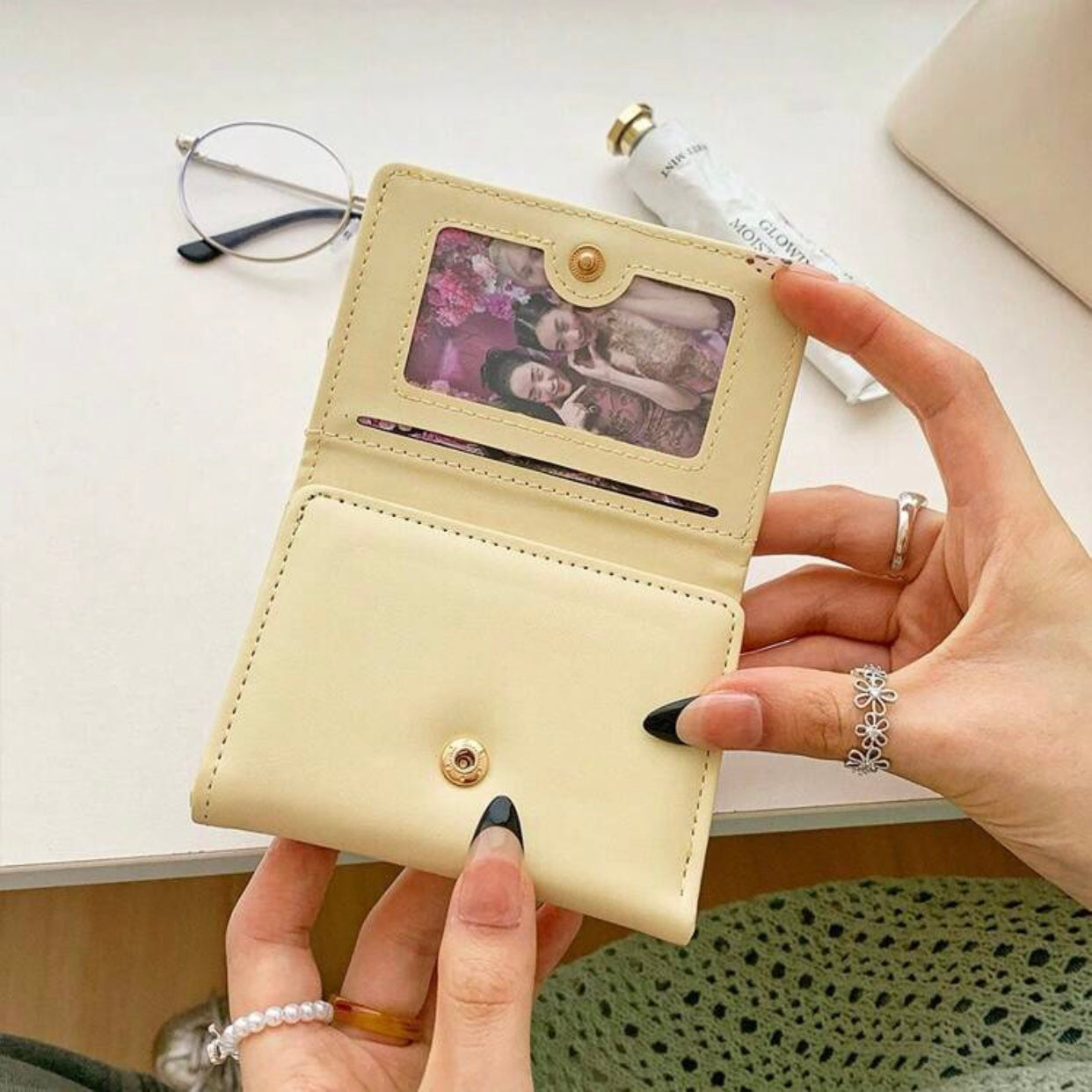 strawberry tri fold wallets