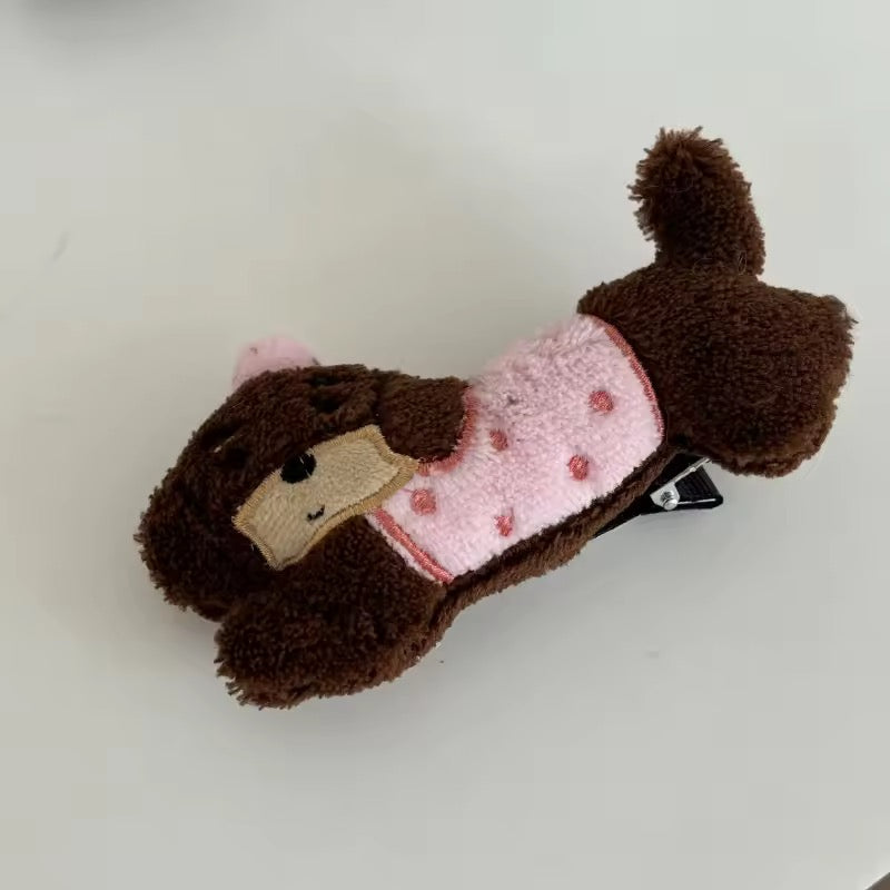 doggy plush hair pin