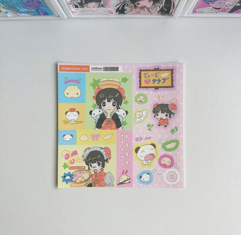 cartoon girly sticker sheet