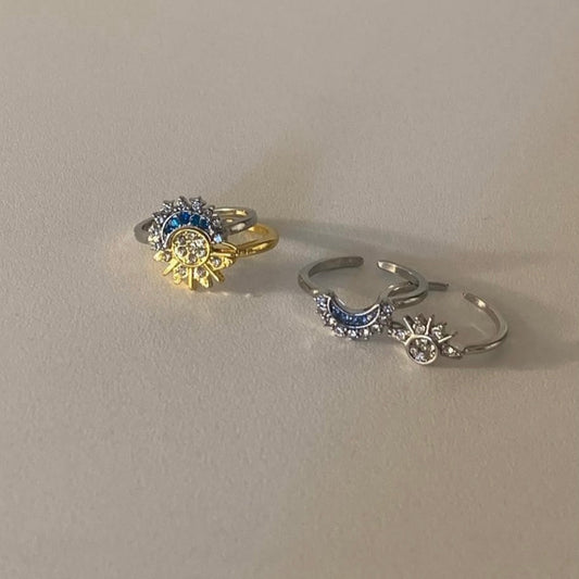 sun moon ring set