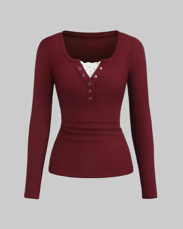 henley lace top